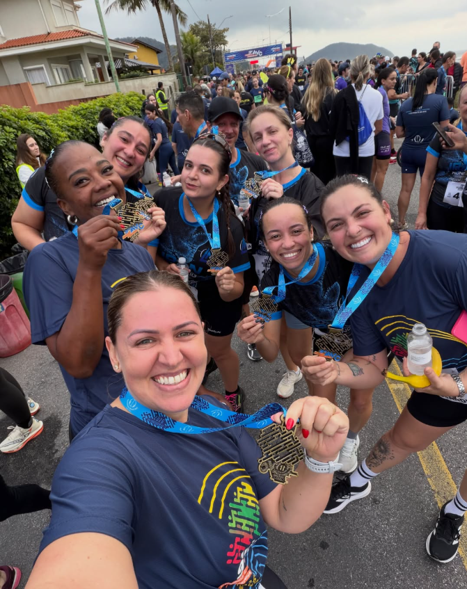 Treino e corrida da equipe